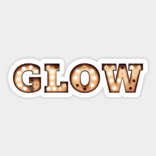 Glow Word with Gold Metallic Light Bulbs Sticker